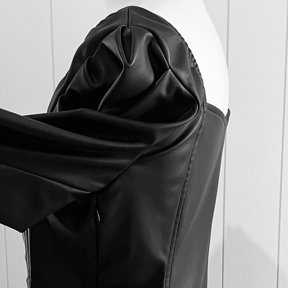 Generation Love NWT Estelle Vegan Leathet Mini Dress size L Black - Picture 12 of 13